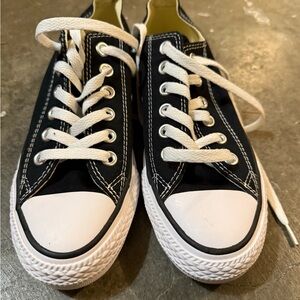 Converse Black Canvas Sneakers with White Accents